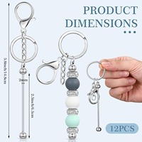 Kit de fabrication d'accessoires faits main : Barres de porte-clés en métal vierges à personnaliser avec fermoir mousqueton, livraison rapide