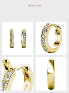 Pendientes de Aro Pequeños Daisini Adornados con Cristales Swarovski, Plata de Ley 925, Hipoalergénicos - Product Image 6