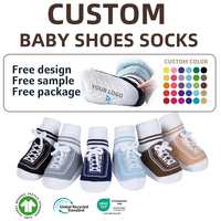 Fournisseur OEM/ODM 6 paires/boîte Logo personnalisé 0-12M Antidérapant-doux 12-24M Chaussettes de bébé garçon en coton avec boîte cadeau personnalisée