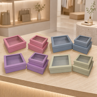 Boîte personnalisée avec fenêtre, boîte cadeau rigide carrée, fenêtre en PVC transparente pour bouquet floral, bijoux et emballage de bonbons