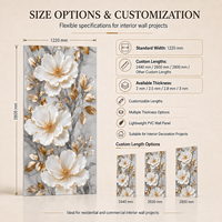 Panel Decorativo de Pared MORLENX 3D con Diseño Floral en PVC UV, Impermeable y Fácil de Limpiar, para Dormitorios y Paredes Decorativas