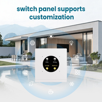 Sakelar Dinding Pintar Standar Inggris dengan Layar Warna 1 2 3 4 Gang Sakelar Lampu WiFi Nama Kustom