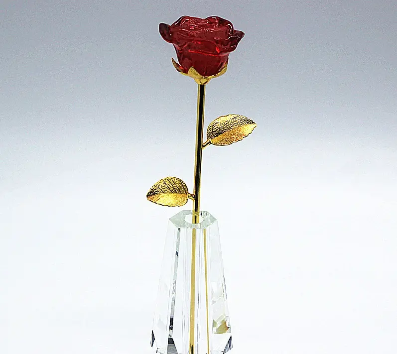 Eer Van Crysal Home Crystal Ornamenten Romantische Valentijnsdag Geschenken Rozen Kristal Ambachten