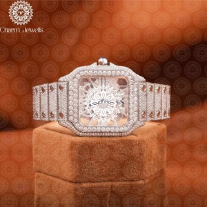 Montre de luxe tendance en moissanite et diamant avec mouvement de précision pour collection de bijoux, disponible au prix d'exportation – Offre spéciale - Product Image 4