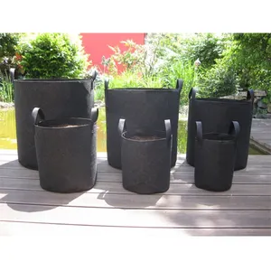 Tuin Vilt Grow Bags Planten Tassen Van Hoge Kwaliteit Stof Te Koop 10 Gallon Ruimte Zwart Print Wit Geschenken Hot