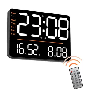 2023 Chegada Nova Multifuncional Relógio De Parede Digital Grande Display Dual Alarm Clock Digital Sala De Estar Inteligente Relógio De Mesa