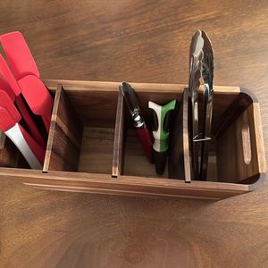 Porte-ustensiles <span class=keywords><strong>de</strong></span> <span class=keywords><strong>cuisine</strong></span> en bois, organisateur en bois d'acacia, conteneur <span class=keywords><strong>de</strong></span> rangement pour comptoir pour ustensiles <span class=keywords><strong>de</strong></span> <span class=keywords><strong>cuisine</strong></span> et couverts - Product Image 4