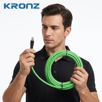 Câble réseau industriel Ethernet spécial KRONZ vert bleuâtre, haute flexibilité, Cat6A, connecteurs circulaires 26AWG