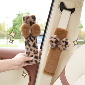 Almohadillas para cinturón de seguridad de coche, estampado de leopardo, piel sintética, antifricción, decorativas para niños y adultos - Product Image 1
