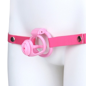 Jaula de Castidad de Plástico ANOSX con Catéter, Color Negro y Rosa, Jaula de Castidad para Parejas Gay, Dispositivo de Castidad, Juguetes Sexuales Fetichistas para Adultos - Product Image 1