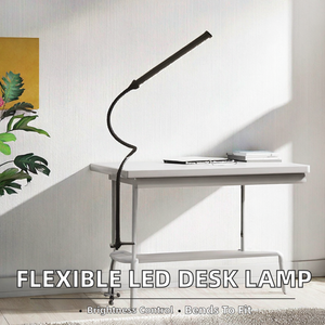 Lampe de bureau LED à pince pour la maison et le bureau - Bras flexible en métal à col de cygne, température de couleur réglable 2800K-6500K DC, design moderne - Product Image 6
