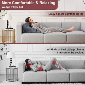 Nouveaux produits 3 pièces ensemble d'oreillers compensés lit orthopédique de luxe en mousse à mémoire oreillers compensés pour tête de lit - Product Image 5