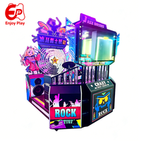 Machine de jeu d'arcade professionnelle de simulation de rythme musical avec batterie électronique Crazy Jazz de qualité commerciale, à monnayeur