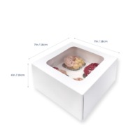 Boîte cadeau personnalisée pour cupcakes de boulangerie en gros avec fenêtre transparente pour arrangements de bouquets floraux, petites boîtes rectangulaires