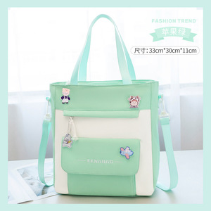 กระเป๋าสะพายข้างทรงใหญ่สำหรับเด็กผู้หญิง ลายมาการอง สไตล์อาร์ต - Product Image 6