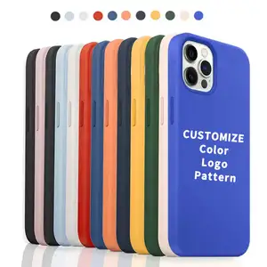 China custom phone case manufacturer shockproof liquid silicone phone case for iphone 15 promax custom logo silicone case lining