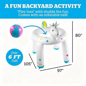 MAKE WAVES 6FT PVC Inflatable Unicorn <b>Ring</b> Sprinkler <b>Kids</b> Water Splash Game Outdoor Summer Fun Toy - Product Image 4
