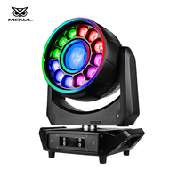 Éclairage de scène professionnel 12x60W RGBW 4-en-1 Effet Bee Eye DMX Zoom CTO Wash Beam LED Moving Head Light avec anneau halo