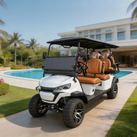 Voiturette de golf électrique 6 places de luxe à batterie lithium CE de haute qualité pour centres de villégiature, villas de vacances et navettes d'hôtel (véhicule électrique d'occasion)