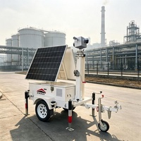 Remorques de surveillance solaires mobiles robustes et durables, panneaux solaires portables, remorque CCTV pour la surveillance des exploitations agricoles