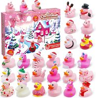 Canard en caoutchouc rose calendrier de l'avent canard en caoutchouc calendrier de l'avent 24 jours fête de noël faveurs noël canard en caoutchouc jouets de bain pour enfants