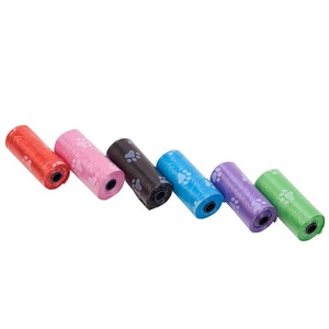 Bolsas Desechables para Excrementos de Perro, Bolsas para Desechos de Mascotas con Clip para Correa y Dispensador de Bolsas, 5 Rollos (75 Unidades) con Estampado de Huellas de Patas - Product Image 3