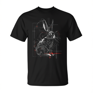 Camiseta con dibujo de conejo, arte abstracto de animales, gráfico geométrico, lebre - Product Image 2