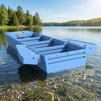 Bateau Pliant Modulaire Léger en PE pour Transport sur Toit de Voiture, Épaissi et Renforcé, Écologique et Recyclable, Grand Espace de Rangement pour Voyages de Pêche
