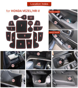 Tapis antidérapant classique pour porte et porte-gobelets <span class=keywords><strong>Honda</strong></span> Vezel <span class=keywords><strong>HR</strong></span>-<span class=keywords><strong>V</strong></span> 2021 <span class=keywords><strong>2022</strong></span>, accessoires intérieurs HRV, sous-verre antidérapant pour porte - Product Image 2