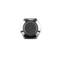 Bouton-poussoir momentané auto-bloquant/auto-réinitialisant à tête plate éclairée par LED, en métal, étanche IP65, 8 mm, à quatre broches