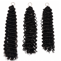 Extensions au crochet 50G pour tresses, en fibres protéinées bouclées Deep Wave, avec cordons sans nœuds, anti-emmêlement et nœuds invisibles miracle