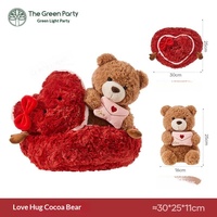 Ensemble d'ours en peluche Cœur d'amour et Lettre d'amour - Couleurs et motifs personnalisables, jouets en peluche personnalisés pour cadeaux de la Saint-Valentin