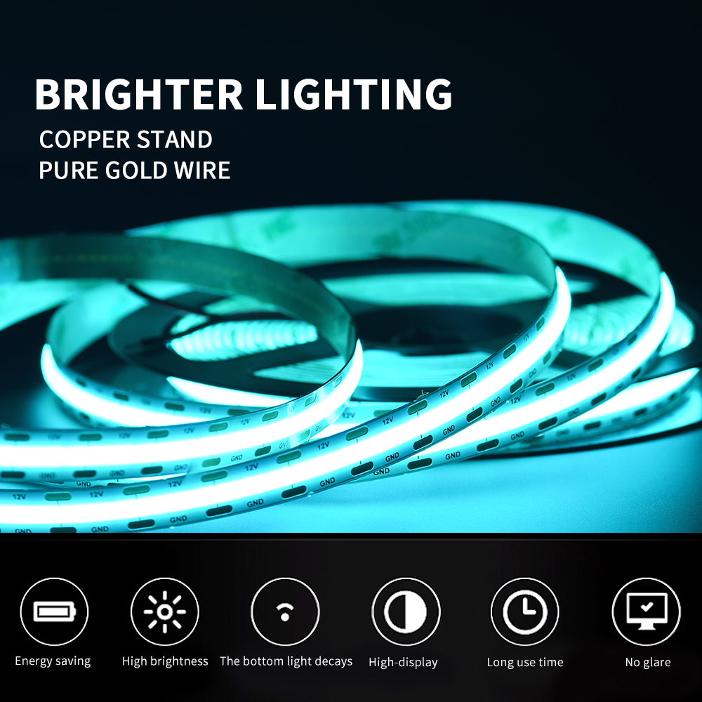 Led Strip Light DC12V 24V tape light set flexible tiffany blue fob cob led strip Tiffany Blue COB