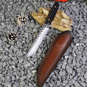 Elegante Cuchillo de Hoja Fija de Acero Inoxidable Hecho a Mano con Mango de Madera de Ébano, Portátil para Camping, Caza y Actividades al Aire Libre, con Funda, Grado DIY - Product Image 3