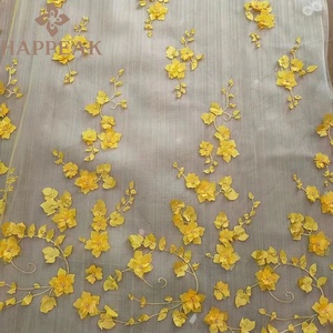 Happeak Chất lượng cao 3D hoa thêu vải tuyn lưới vải ren thêu vải cho Ăn mặc - Product Image 4
