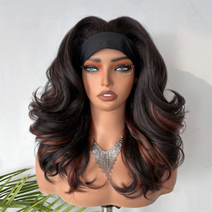 Nouvelle Arrivée Perruque Synthétique Ombrée Marron à Effet Superposé, Sans Colle, avec Bandeau Intégré, Prête à Porter - Product Image 1