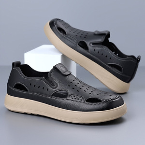 Zuecos Transpirables para Hombre, Sandalias Sin Cordones para Exteriores, Color Marrón, Suela Antideslizante, Zapatos Casuales para Personas de Mediana Edad - Product Image 2