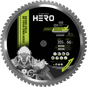 Lưỡi cưa tròn cắt khô Cermet 355mm/14in dùng cho cắt kim loại trên máy cưa cắt - HERO Tools - Product Image 1