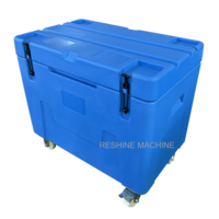 Boîte de stockage de glace sèche de 320 L avec roues, matériau PE isolé thermiquement, design moderne pour le transport alimentaire