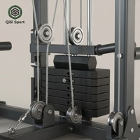 Máquina Smith Multifunción Todo en Uno, Equipo de Gimnasio Comercial para el Hogar, Soporte para Sentadillas con Torre de Poleas Doble