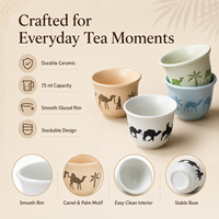 Tasse à café arabe personnalisée, finition mate, couleur camel, pour dégustation d'arômes, style moyen-oriental, pour préparation manuelle, petite tasse à thé, vente en gros