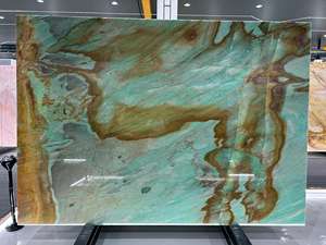 Panel de pared de fondo Interior de cuarcita de Brasil de lujo, losa de cuarcita verde única para PROYECTO DE Hotel Villa - Product Image 6