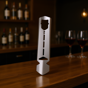 Ouvre-bouteille en acier inoxydable avec tire-bouchon et couteau intégrés pour bar et cuisine - Product Image 3