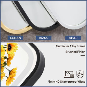 Miroir noir intégral Miroir d'habillage à cadre en alliage d'aluminium Miroir éclairé debout pleine <span class=keywords><strong>longueur</strong></span> pour le salon - Product Image 5