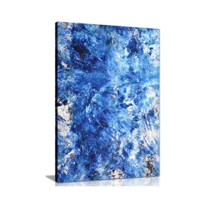 Arte astratta blu bianca pittura di arte della parete immagine stampa decorazione per la casa astratta tela di disegno di arte della parete poster di arte