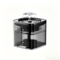 Fontaine à eau pour animaux de compagnie en acier inoxydable et plastique, type petite fleur, semi-automatique, utilisation intérieure/extérieure pour chats et chiens