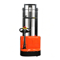 Chariot élévateur électrique à fourches extensibles de 1 à 2 tonnes, hauteur de levage de 5 m, longueur de fourche de 1100 mm, chariot élévateur à palettes, batterie au plomb-acide 85 Ah solide