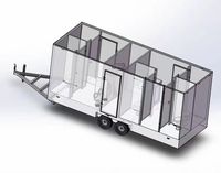 Toilettes de caravane, climatisation pour camping-car, siège latéral, doré avec douche, paiement par carte