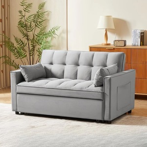 Wholesale Futon Sofa <b>Bed</b> <b>Convertible</b> Comfort Bedroom Living Room Daybed Velvet Fold Armchair Sofa <b>Bed</b> Folding Two Seat - Product Image 5