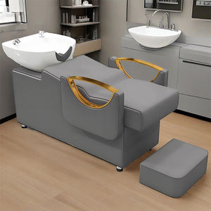 Venta al por mayor moderna peluquería champú <span class=keywords><strong>cama</strong></span> fabricante de cerámica personalizada lavabo cabeza semirreclinable terapia barbería <span class=keywords><strong>cama</strong></span> de lavado - Product Image 5